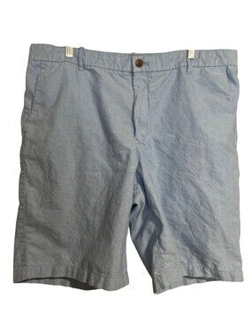 Izod Mens Light Blue Cotton Shorts Size 38 Golf Casual Weekend